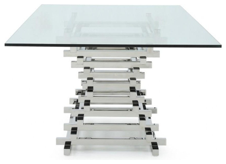 Modrest Crawford Modern Rectangular Glass Dining Table