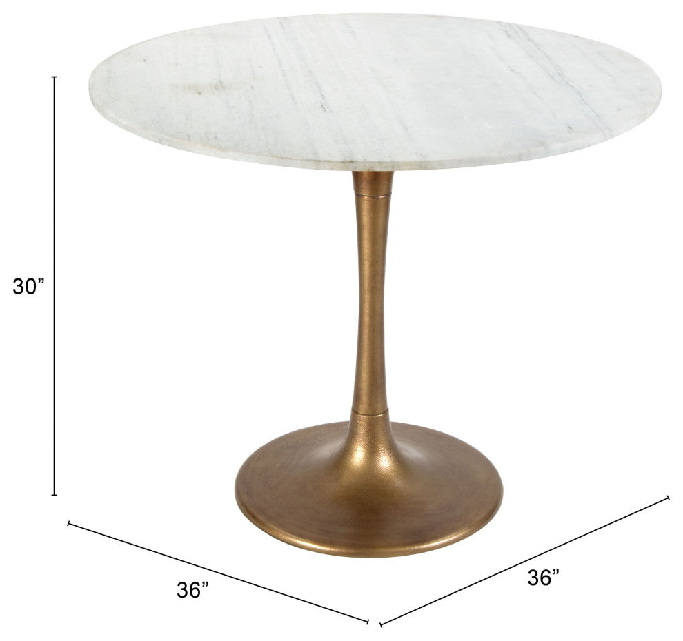 Fullerton Dining Table White & Gold