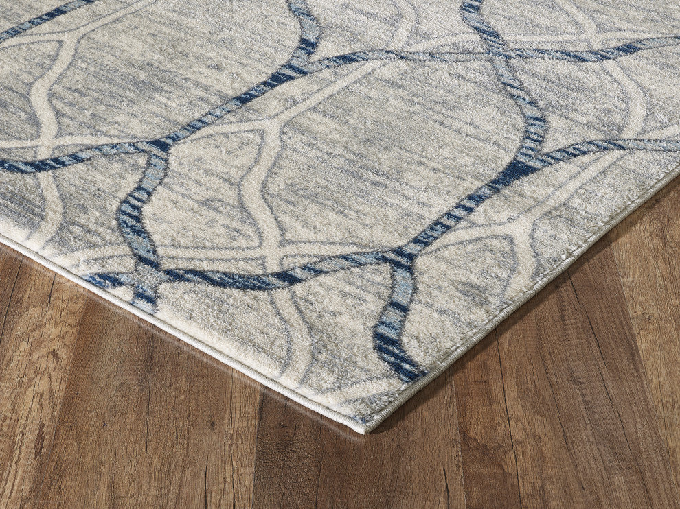 Abani Arto ART130A Geometric Trellis Ivory and Grey Area Rug