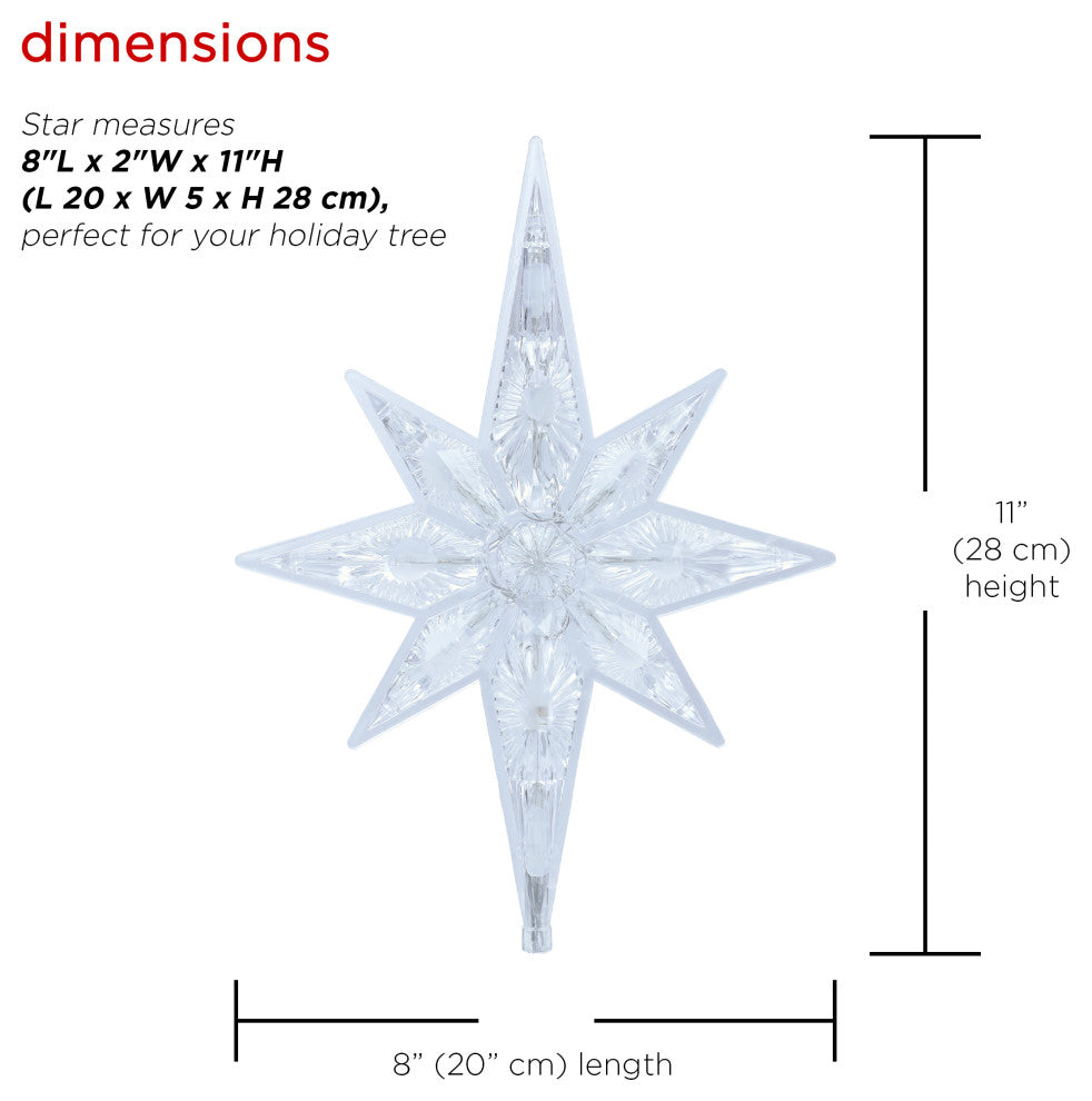 Star Christmas Tree Topper with Cool White LED Lights