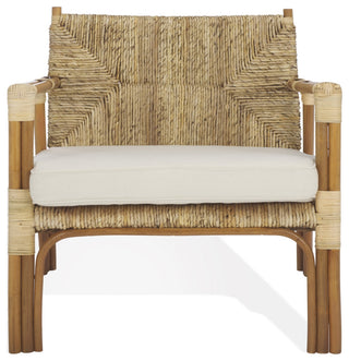 Safavieh Couture Elexa Banana Weaving Accent Chair, Natural/White