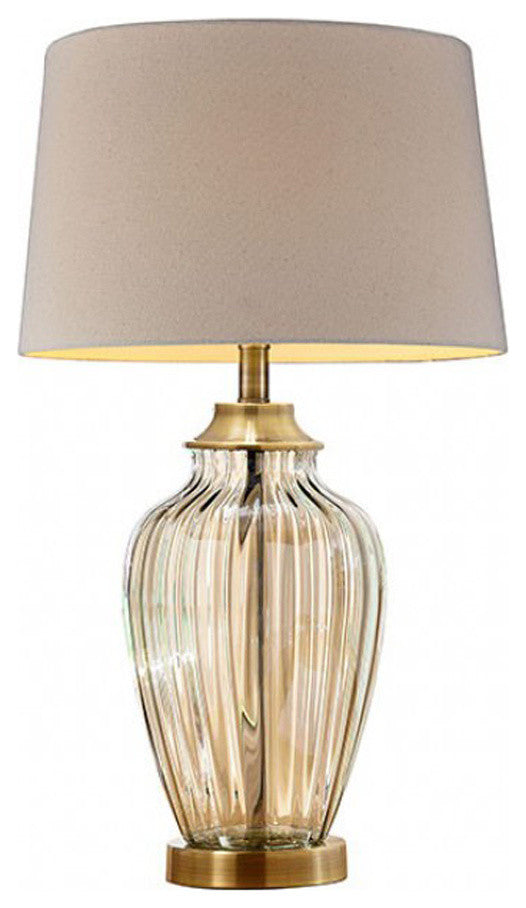 LEE Contemporary Golden Glass Table Lamp, Translucent