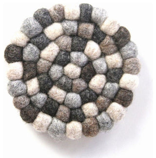 Felt Ball Coasters, Set of 4, Gray