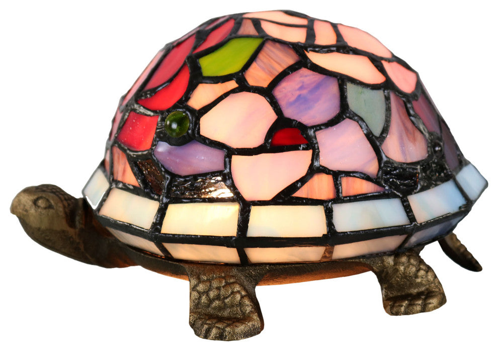 Toto Turtle Floral Tiffany Accent Lamp