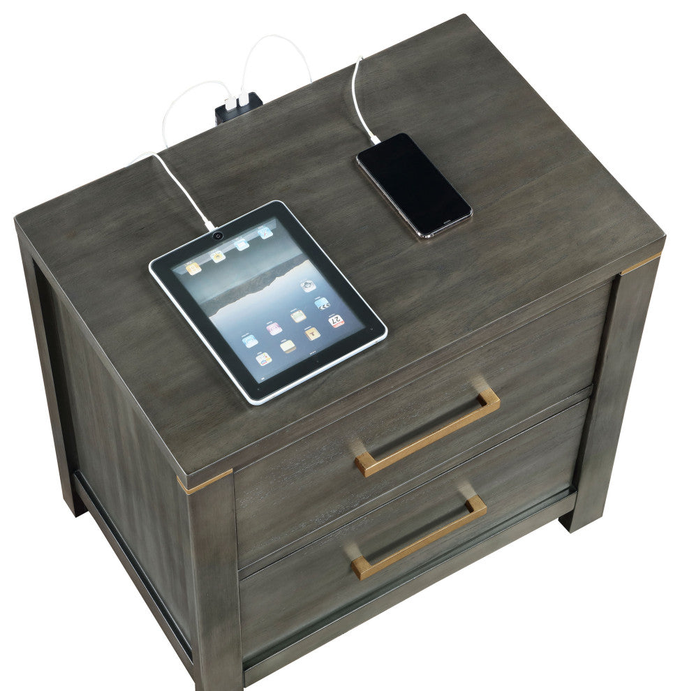 Kieran 2-drawer Nightstand Grey