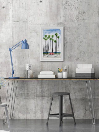 "Beneath the Palm Trees" Framed Painting Print, 20x30