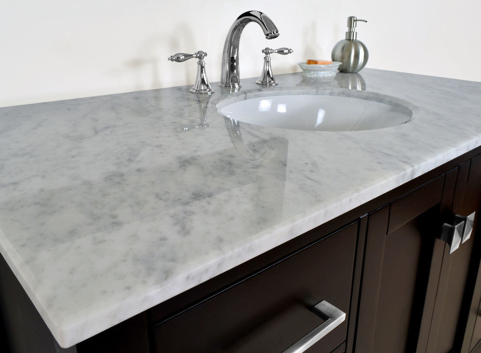 48" Malibu Espresso Single Sink Bathroom Vanity, Mirror
