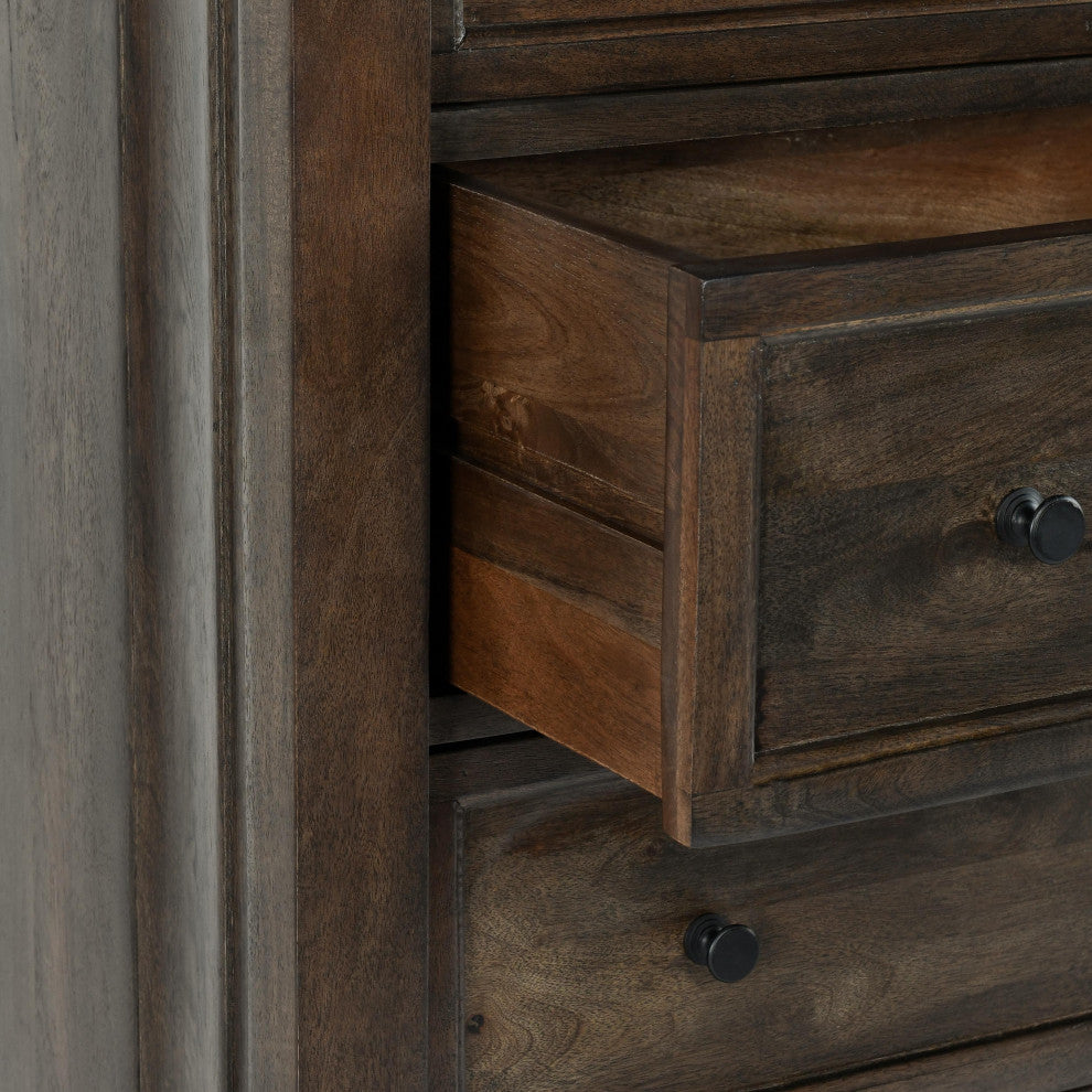 Kosas Home Adelaide Six-Drawer Mango Wood Chest Dresser, Cocoa Brown