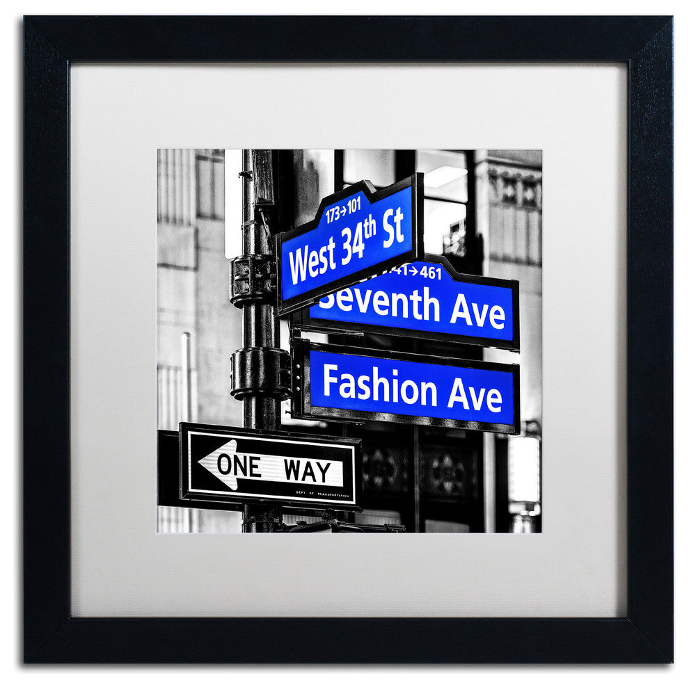 Philippe Hugonnard 'NYC Signs' Matted Framed Art, 16x16