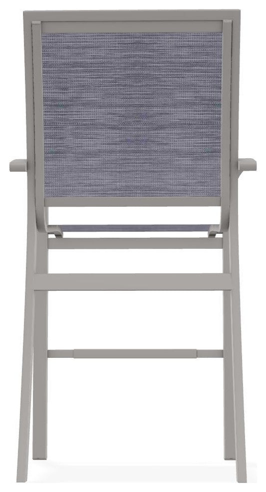 Kendall Sling Bar Height Stackable Outdoor Stool, Brooks/Warm Gray