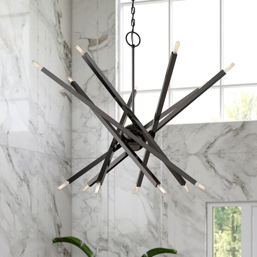 Livex Lighting Monaco 14-Light Black Chrome Extra Large Chandelier