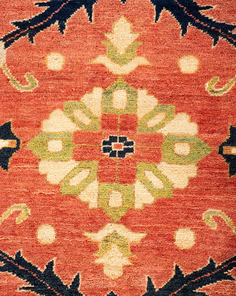 Eclectic, One-of-a-Kind Hand-Knotted Area Rug Orange, 12' 0 x 14' 5