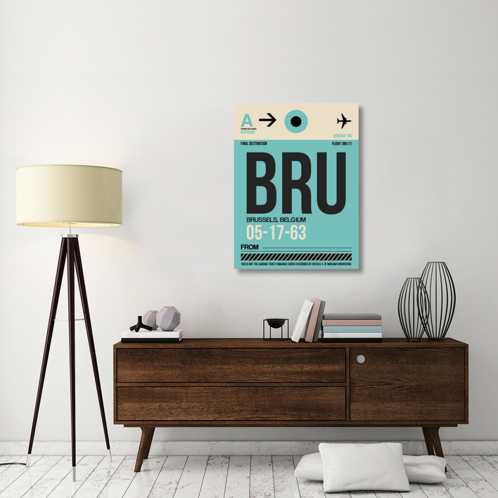 "BRU Brussels Luggage Tag 1" Fine Art Print