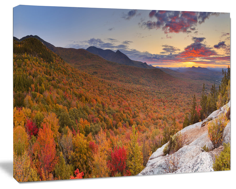 Endless Forests in Fall Panorama, Landscape Canvas Art Print, 20"x12"