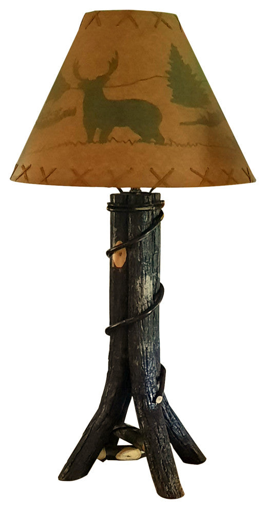 Hickory Split Log Table Lamp