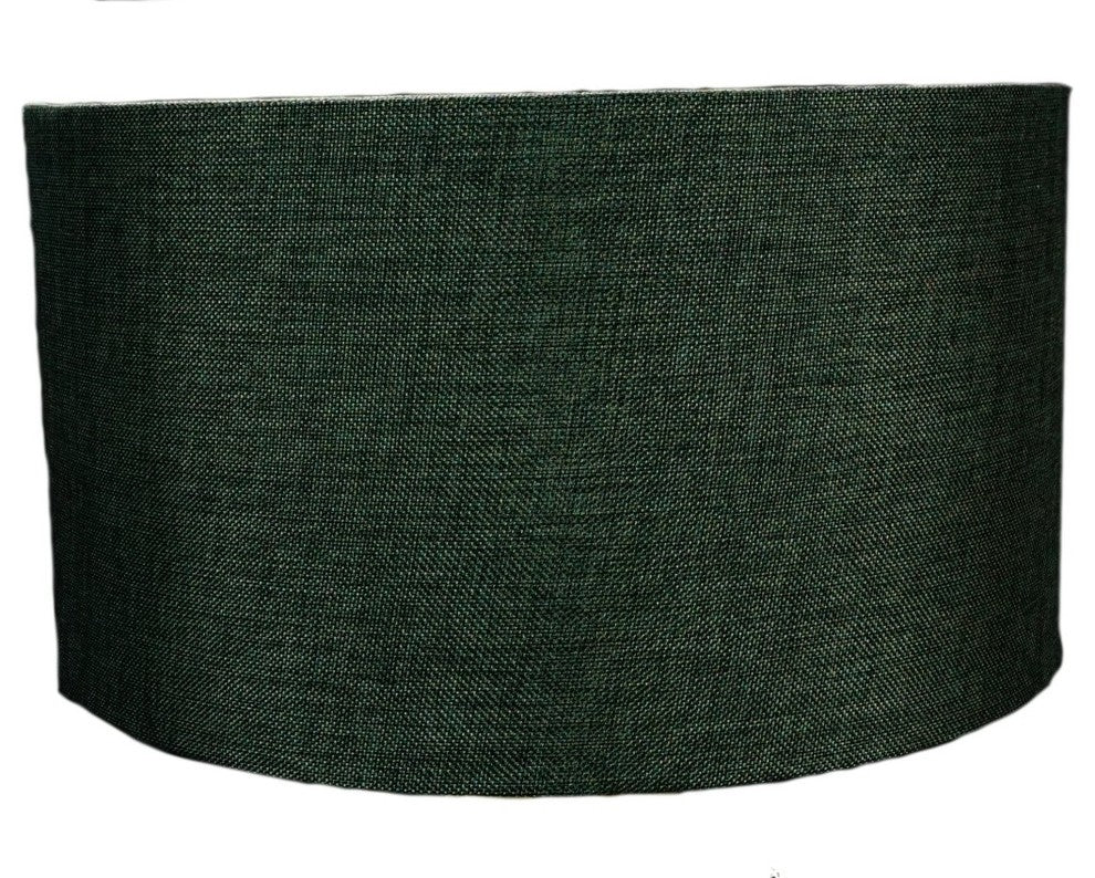 Granite Grey Burlap Hardback Drum Lampshade 14"x14"x7"