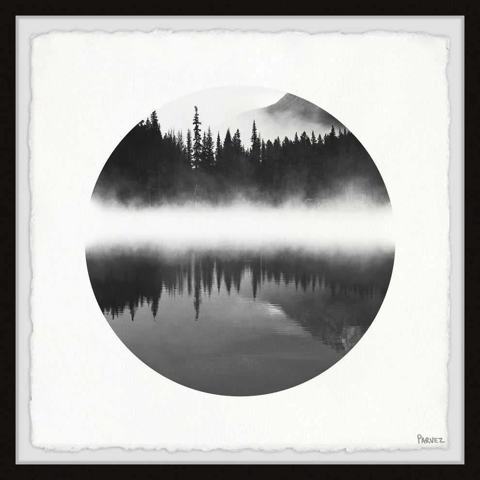 "Mountain Lake Reflection" Framed Painting Print, 12"x12"