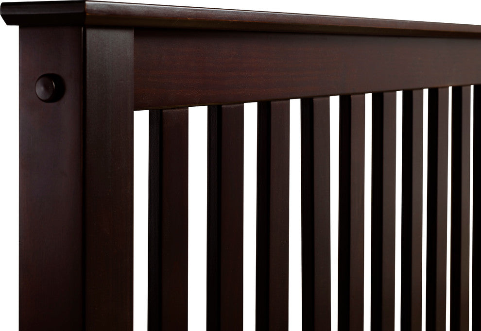 Mission Style Platform Bed, Cappuccino, Full