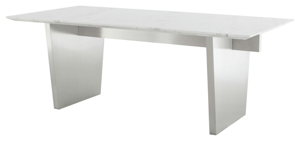 Aiden Black Wood Vein Stone Dining Table, HGNA567