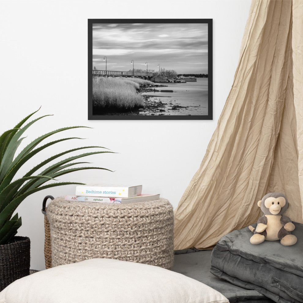 Historic New Castle 2 Coastal Landscape Framed Photo Paper Wall Art Prints, Black, 16" X 20"