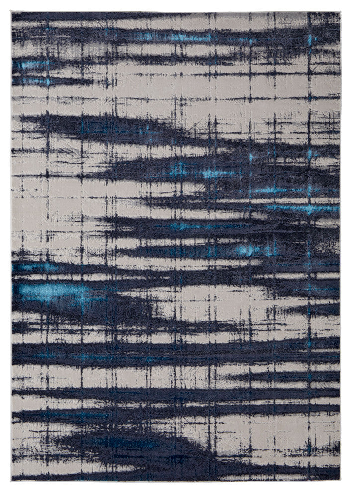Weave & Wander Armada Dramatic Blue/Ivory Rug, 10'x13'2"
