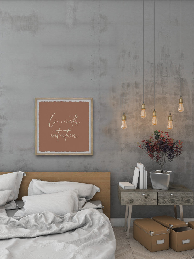 "Live With Intention" Framed Painting Print, 12x12