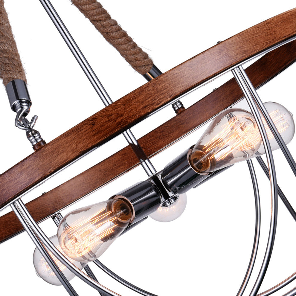Parana 5 Light Down Chandelier With Chrome Finish