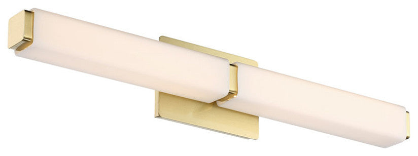 Vogue 27" LED Bathroom Vanity and Wall-Light 3000K, Brushed Brass