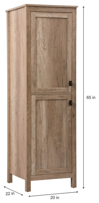 20" Wide Bathroom Linen Storage Freestanding Cabinet, Natural Oak