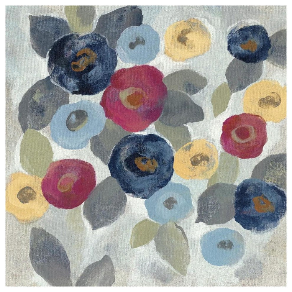 "Winter Flowers III" Digital Paper Print by Silvia Vassileva, 38"x38"
