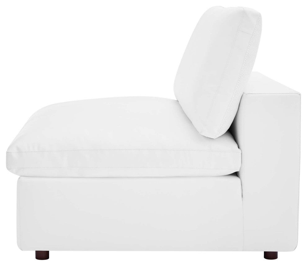 Sectional Sofa Set, Faux Vegan Leather, White, Modern, Living Lounge Hospitality