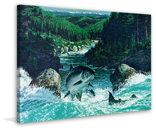 "Spring Salmon" Painting Print on Wrapped Canvas