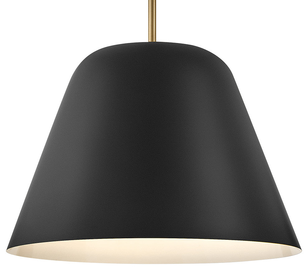 Lark Madi 16" Medium Pendant Light, Black + Lacquered Brass