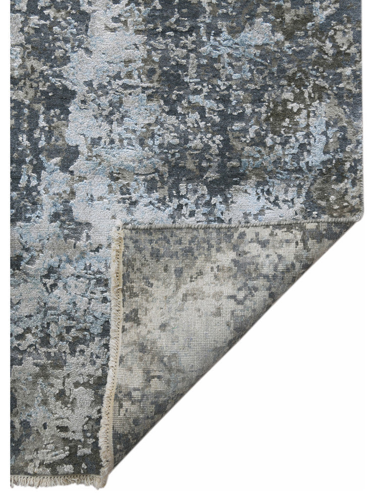 Zenith Area Rug, Gray and Blue, 9' x 12', Abstract
