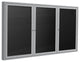 Ghent 36"x72" 3-Door Silver Aluminum Frame Vinyl Letterboard - Black