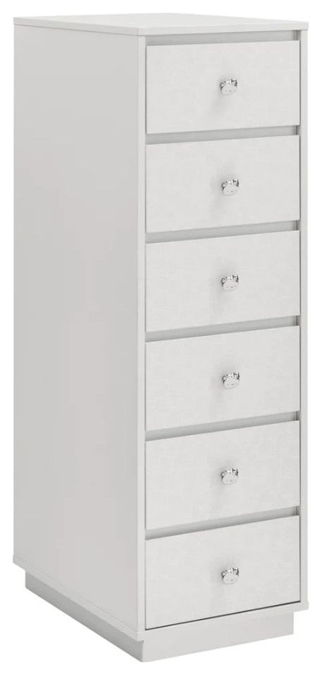 SlayStation 6 Drawer Makeup Vanity Storage, Silver