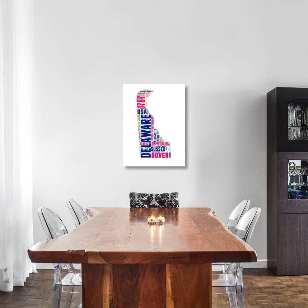 "Delaware Word Cloud Map" Fine Art Print