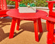 36"D Outdoor Patio HDPE Round Coffee Table, Red
