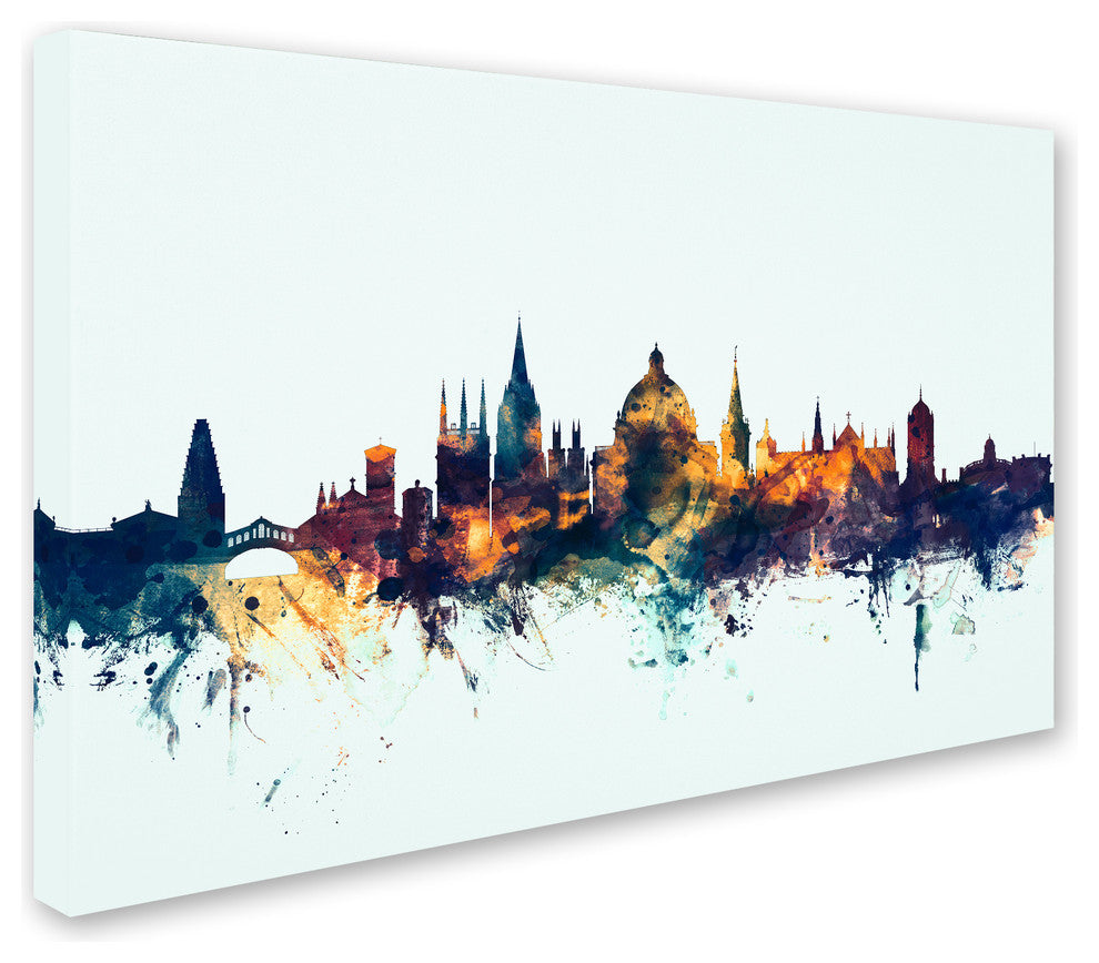 Michael Tompsett ''Oxford England Skyline Blue'' Canvas Art, 12x19