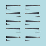 10 Heart Diamond Etch Pintle Door Hinge Wrought Iron 14"|