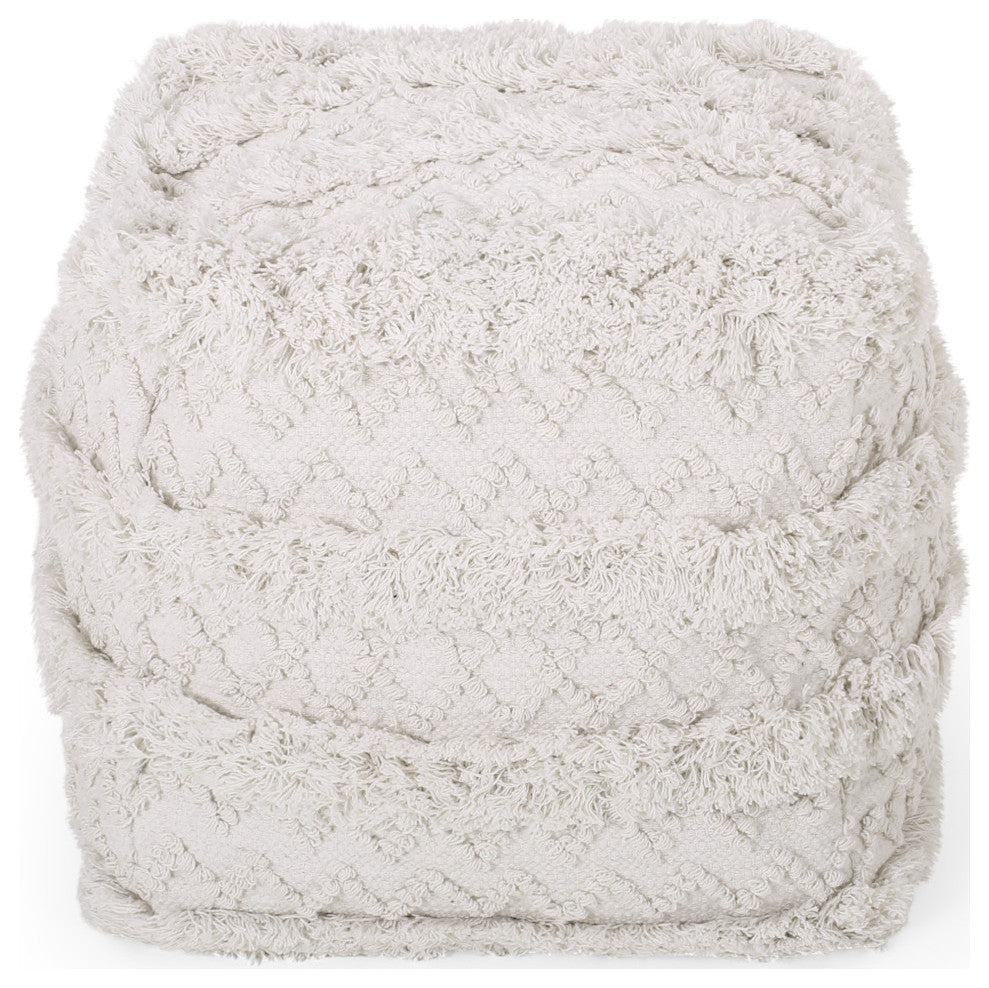 Eugene Boho Fabric Cube Pouf