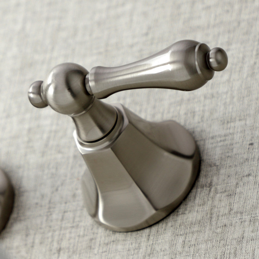 Kingston Brass KS4128AL 2-Handle Wall Mount Bathroom Faucet, Brushed Nickel