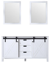 Marsyas 60" Double Bathroom Vanity Cabinet, 24" Wall Mirrors
