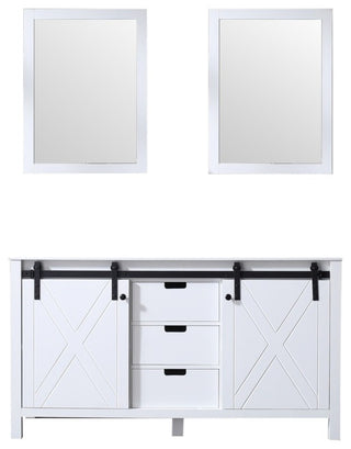 Marsyas 60" Double Bathroom Vanity Cabinet, 24" Wall Mirrors