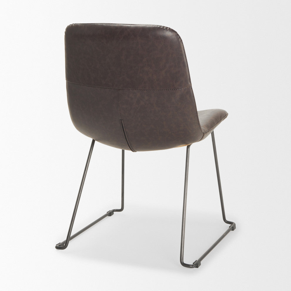 Sawyer I Dining Chair, Set of 2, Black, Genuine Leather