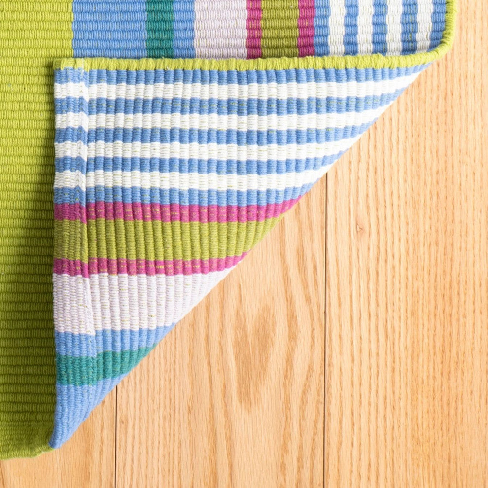 Dash & Albert Mellie Stripe Handwoven Cotton Rug, Multi, 6' x 9'