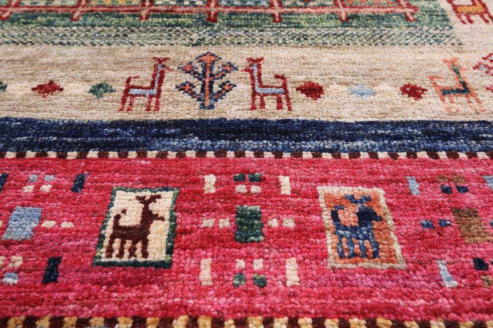 Handmade Persian Gabbeh Tribal Rug 2' 7" X 4' 0" Q8359