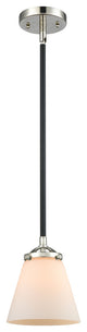 Small Cone 1-Light Mini Pendant, Black Polished Nickel, Matte White