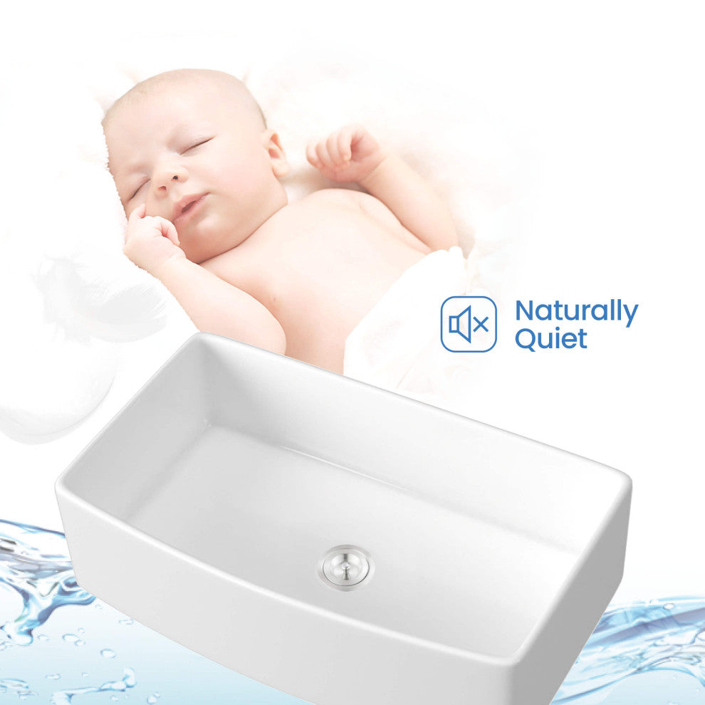 Pure 36" Curved Apron Front Farmhouse Kitchen Fireclay Sink