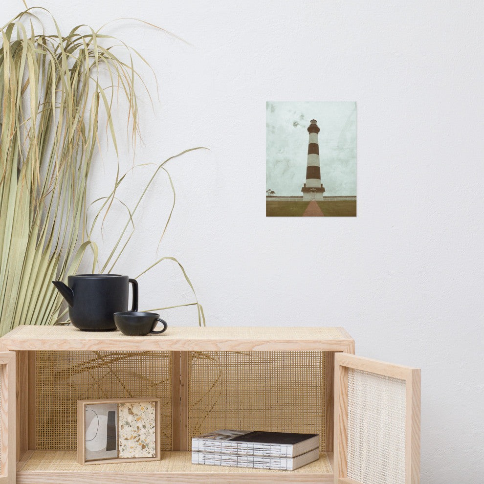 Coastal Wall Art: Bodie Lighthouse Landscape Photo Unframed Print, 11" X 14"